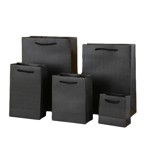 Special Craft Paper Bags - Matching Twisted Paper Rope Matte Solid Color Tote Packaging For Apparel Cosmetic Store Wholesale