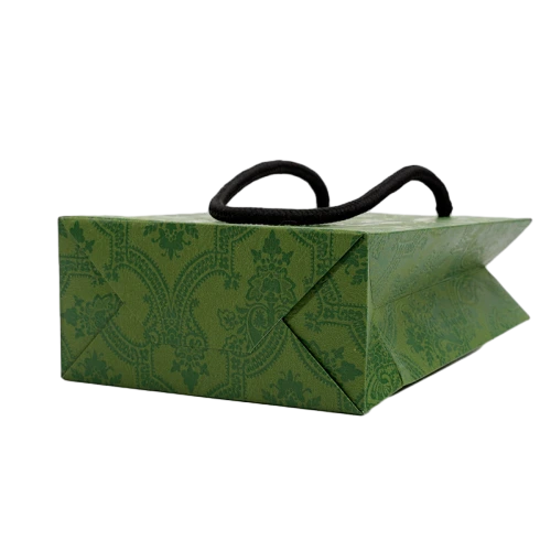 Special Craft Paper Bags - Vintage Paisley Full Print Black Twisted Rope Gift Tote Packaging For Cosmetic Jewelry Wholesale
