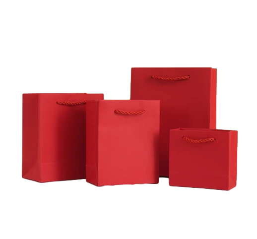 Special Craft Paper Bags - Matching Twisted Paper Rope Matte Solid Color Tote Packaging For Apparel Cosmetic Store Wholesale