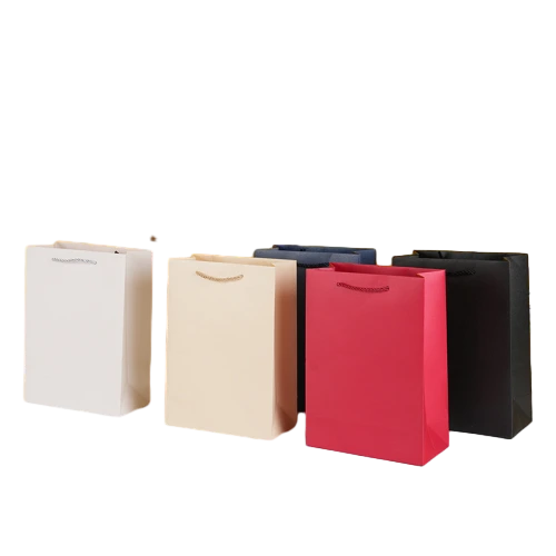 Special Craft Paper Bags - Twisted Paper Rope Matte Solid Color Tote Packaging For Apparel Cosmetic Boutique Wholesale