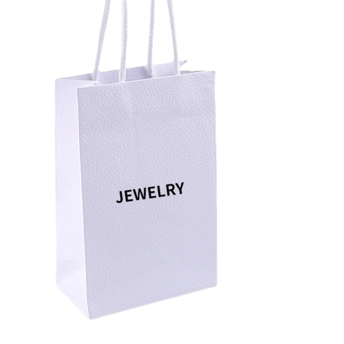 Special Craft Paper Bags - Twisted White Rope Leather Texture Paper Tote Packaging For Jewelry Store Gift Wholesale