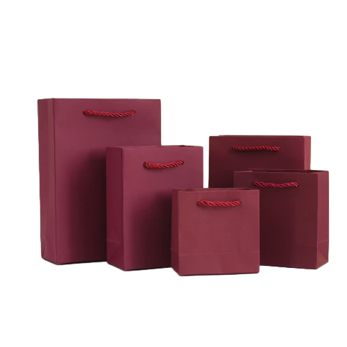 Special Craft Paper Bags - Matching Twisted Paper Rope Matte Solid Color Tote Packaging For Apparel Cosmetic Store Wholesale