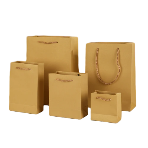Special Craft Paper Bags - Matching Twisted Paper Rope Matte Solid Color Tote Packaging For Apparel Cosmetic Store Wholesale
