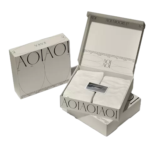 These personalised foldtop corrugated mailer boxes own multiple distinct printing styles including delicate floral artwork minimalist icon prints contemporary letter designs vintage suitcase motifs and plain branded inner lids. Made of tough shock resistant corrugated cardboard the easyfold structure protects goods during longdistance delivery. Custom logo slogan and full surface printing are available. They are well suited for cosmetics clothing small gifts and boutique merchandise for wholesale custom orders