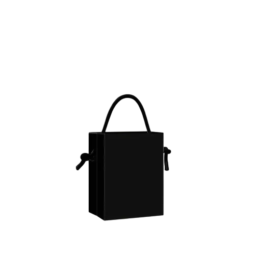 These compact black gift paper bags are made of thick high quality paper with smooth matte black finish. Built in drawstring side lock design helps seal the bag tightly to keep inner items safe. Solid rope handle provides comfortable grip and stable load bearing performance. The blank flat surface supports custom printed logo brand slogan and decorative artwork. Small square size is perfectly suitable for jewelry perfume samples cosmetics and tiny surprise gifts. These minimalist portable tote bags are excellent packaging choices for jewelry shops beauty stores and luxury small item delivery. Wholesale bulk orders are welcomed.