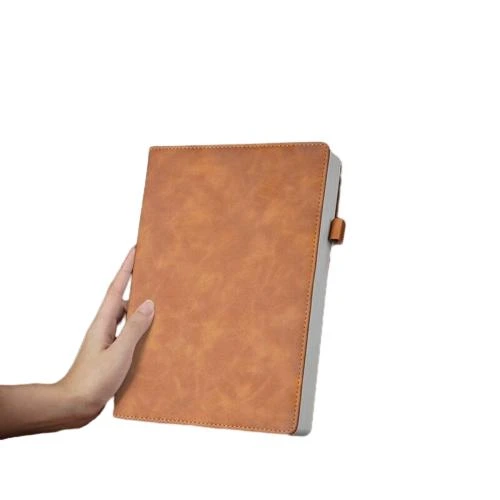 These vintage hardcover notebooks are crafted with textured matte PU leather covers, featuring neat stitched edges and a built in pen holder for practical daily carry and use. The thick cream colored inner pages deliver a smooth writing experience and effectively prevent ink bleedthrough, perfectly suited for meeting minutes, work planning and personal journaling. Available in multiple classic colors with customizable logo printing on the cover, they serve as excellent corporate stationery gifts and fit well for office supply procurement and bulk wholesale.