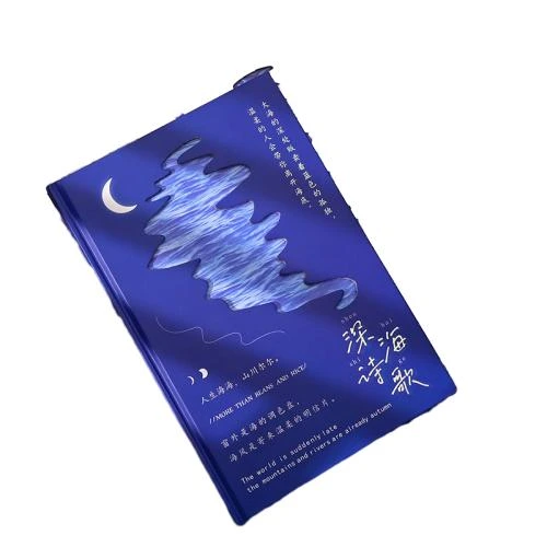 These artistic hardcover notebooks feature exquisite hollow out covers with deep sea moon wave patterns, presenting a unique poetic literary aesthetic with classic blue and white color options. Made with thick premium inner paper that guarantees smooth ink flow and prevents bleedthrough, they are perfectly suited for daily journaling, creative writing, class note taking and office work recording. The delicate artistic design makes them an ideal creative stationery gift for literature lovers, students and office staff, fitting well for personal use, boutique retail and bulk wholesale procurement.