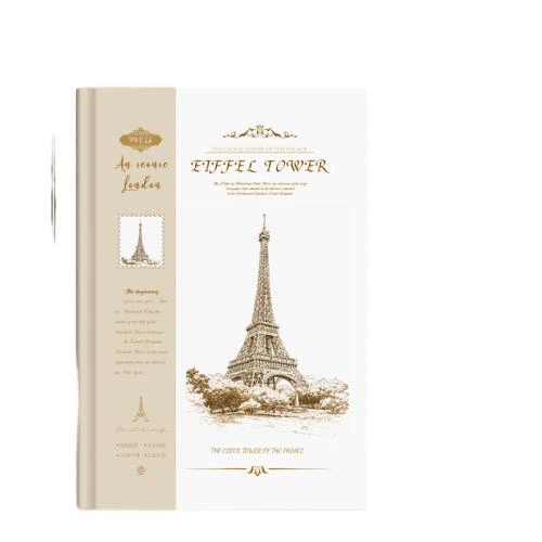 These vintage hardcover notebooks feature exquisite hand drawn architectural illustrations of world famous landmarks like the Eiffel Tower and Colosseum, presenting an elegant European retro literary style. Fitted with thick lined inner pages that deliver smooth writing experience and effectively prevent ink bleedthrough, paired with a built in ribbon bookmark for quick page locating. The sturdy hardcover binding fully protects inner pages from wear during daily carry and travel. Ideal for travel journaling, daily recording and student note taking, they are perfect creative stationery gifts for boutique retail and bulk wholesale procurement.