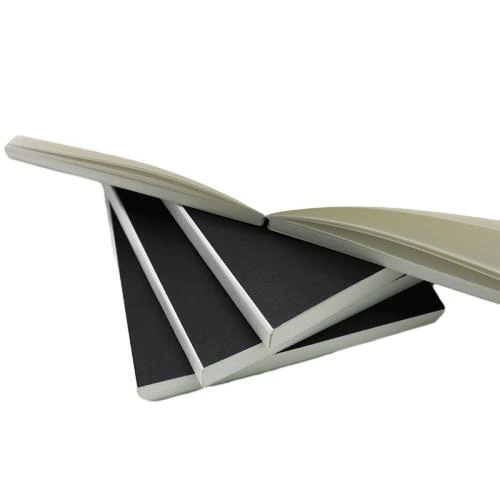 This premium soft cover notebook features sleek matte black outer cover matched with delicate gold hot stamped text. Adopts sturdy sewn in stitching binding for full flat opening. The thick cream toned inner sheets are printed with classic oil painting artwork and literary text, blending practical writing function with artistic ornamental value. Custom made hot stamped logo, cover printing and inner page design services are available. It fits for daily diary writing, reading notes, office records, art collection and high end gift giving, suitable for large quantity stationery procurement and wholesale trade.