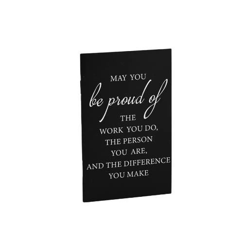 These motivational softcover notebooks come in assorted muted tone covers printed with elegant cursive inspirational quotes, bible verses and delicate butterfly decorations. Reliable sew on stitch binding allows the notebook to lie flat for comfortable writing. The smooth lined inner pages are made of thick ink proof paper to avoid ink smudging. Custom cover printing and logo hot stamping service is supported. Perfect for daily note taking, spiritual journals, office use and thoughtful giveaway gifts, available for large scale bulk wholesale.