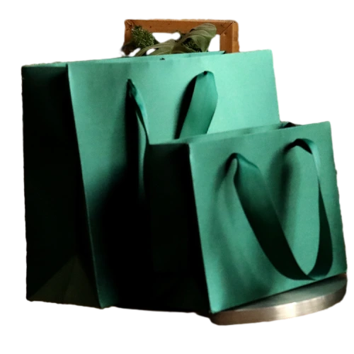 Special Craft Paper Bags adopt elegant dark green matte paper with smooth surface. The matching satin ribbon handles are soft wide and comfortable for hand carrying. Thick sturdy paper keeps the bag upright and maintains nice shape. Multiple sizes are available to meet different packaging demands. Simple solid color design creates minimalist high end visual effect for brand display. We support custom bag size printed logo surface color and printing craft. These paper bags work great for boutique shopping cosmetic gifts clothing packaging birthday presents and holiday gift sets.