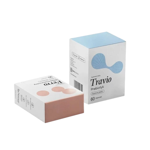 This medium square custom cardboard box adopts clean white main body matched with soft pastel colored top cover. Abstract textured graphic patterns and complete product information including brand name capsule quantity and barcode can be printed on outer sides. Standard tucktop foldable construction allows flat delivery to save shipping space. Rigid thick cardboard provides good protection for pill bottles capsule containers and other health care products. You can customize top cover color abstract artwork text details barcode layout and brand logo. It fits well for probiotic supplements vitamin capsules dietary pills health care goods and nutrition product packaging.